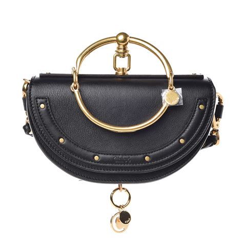 chloe nile mini bracelet bag|CHLOE Calfskin Small Nile Bracelet Minaudiere Bag Washed .